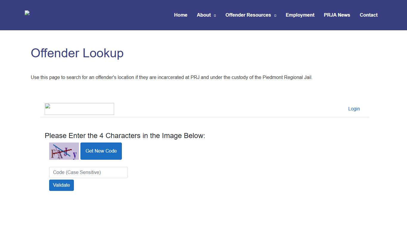 Offender Lookup - Piedmont Regional Jail